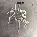 Heart Happy Birthday Cake Topper Birthday Acrylic Cake Topper. 