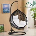 Shizi Egg Hanging Swing Chair Jhoola with Stand, Cushion Set - Jhola Rattan Patio Swing Jhula. 