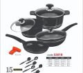 Deluxe Supreme Cookware Set With PTF Non Stick Coating 15 Pcs. 