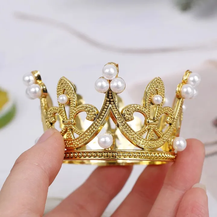 1PC%20Mini%20Crown%20Cake%20Topper/%20Romantic%20Pearl%20Garland/%20Birthday%20Wedding%20Engagement%20Cake%20Decoration%20-%20Image%203