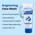 LIVGLOW Brightening Face Wash - 60ml - Unisex (Men & Women) For Brighter and Younger Look, Best & Original Face Wash. 