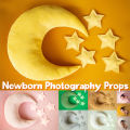 Newborn Baby Photography Props Moon-shape Pillows With Stars Full-moon Baby Photo Shoot Accessories. 
