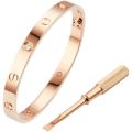 2025 Bitterolis love wide and narrow version Kajia high version fifth generation bracelet women's baby's breath V gold 18K rose gold bracelet for men and women couples. 