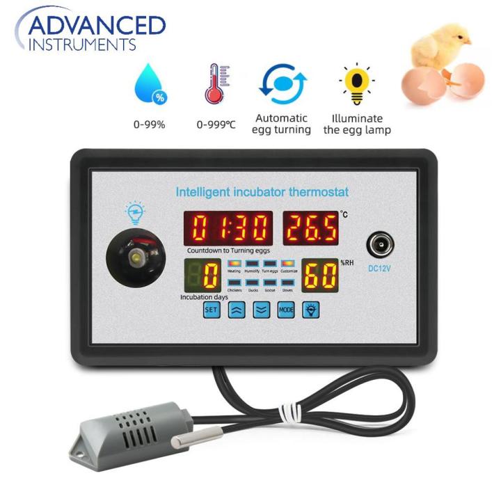 220v Digital Temperature Humidity Controller for Incubation High Accuracy Hatching Temp Humidity Control Thermostat Incubator 360 Automatic Egg Turning ZFX-W9002