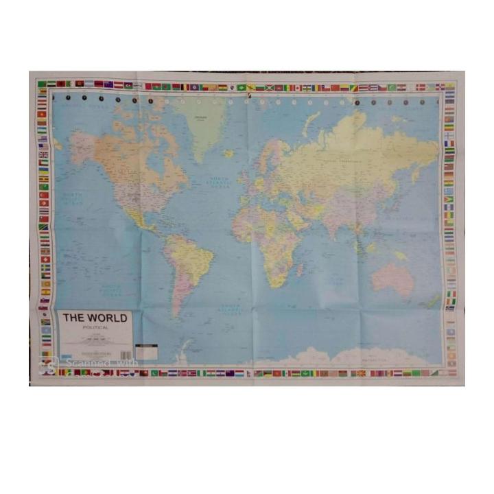 World Map size 28inch x 40inch
