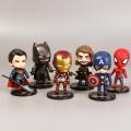 NYT 6Pcs/Lot The Avengers Miniatures Marvel  Pvc Avengers Infinity War Thanos Spider Man Iron Man Captain America Thor Wolverine Action Figure S Dolls For Kid. 