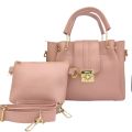 Ladies Soft PU Leather Handbag with Small Carry Pouch and Adjustable Shoulder Strap. 