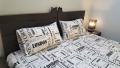 Beddy's Studio Anti-allergic Soft Cotton Printed Newspaper Design Kids & Adult Bed Sheet Set With Pillow Cases  Colorful Bedsheets For Teens. 