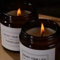Set of 4 Scented Candles in Mini Glass Jar with Lid for Home Decor and Aromatherapy. 