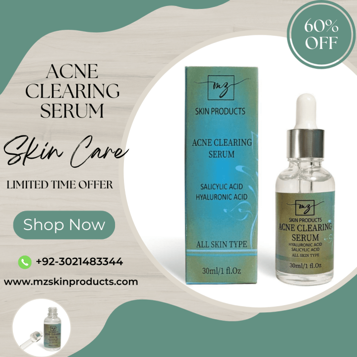 Serum | Serum for glowing skin | Acne Remove Serum | ACNE CLEARING FACE SERUM | 30ML | MZ SKINCARE