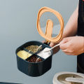 4 Grids Plastic Seasoning Box with Transparent Lid for Salt Pepper Spice Storage Kitchen Storage Container Kitchen Items. 