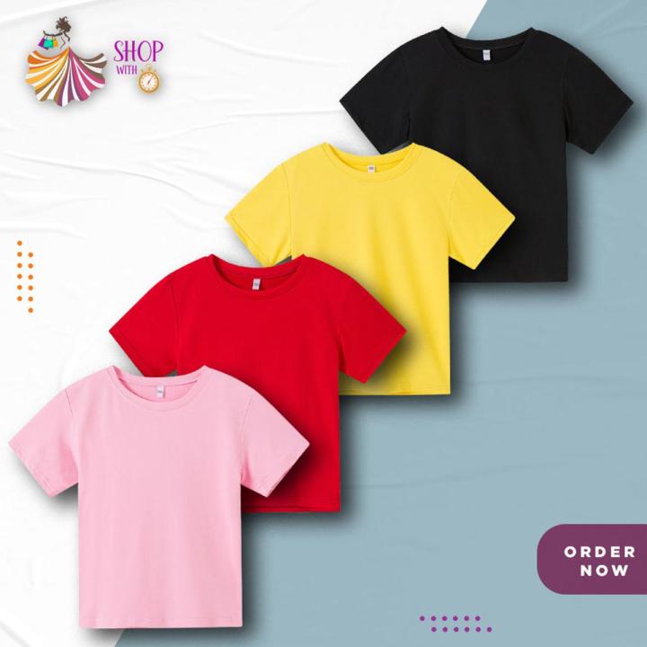 shop withPack of 3 Baby Boys Cotton Short Sleeve t-shirt Tees girls Children Casual candy color clothes