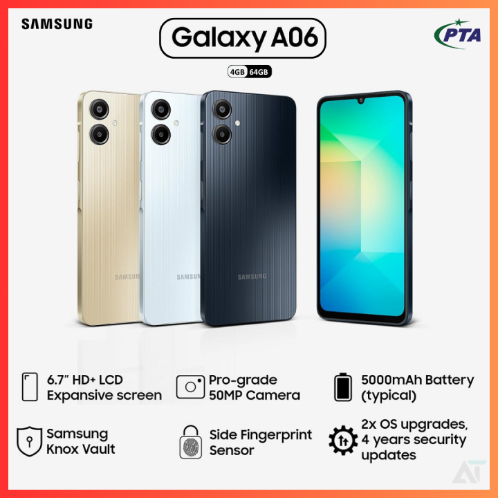 Samsung Galaxy A06 4/64GB | 6.7" HD+ Display | 50MP Camera | 5000mAh Battery