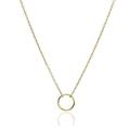 Empty Circle Round Pendant with Adjustable Chain for Women - Gold Tone Choker Girl's Necklace. 