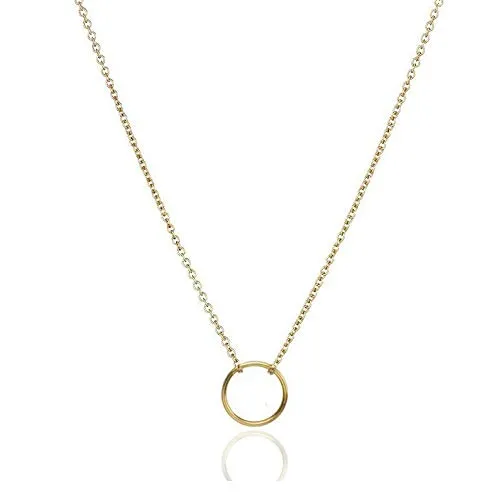 Empty%20Circle%20Round%20Pendant%20with%20Adjustable%20Chain%20for%20Women%20-%20Gold%20Tone%20Choker%20Girl's%20Necklace%20-%20Image%203