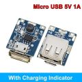 Type-C / Micro USB 5V 1A 2A Boost Converter Step-Up Power Module Mobile Power Bank Accessories With Protection LED Indicator. 