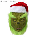 1Set Grinch Costume Realistic Breathable Hilarious Halloween Green Grinch Suit for Festival. 