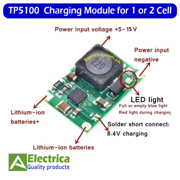 3/ 10 pcs TP5100 2A Li Ion 18650 Battery Charger Module for Single Cell 4.2V or Double Cell 8.4 by electrica