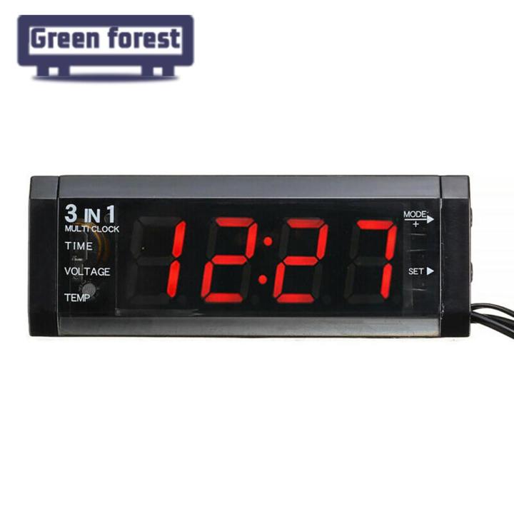 Green forest Car Clock DC 12V Digital Electrical Meter Voltmeter Panel