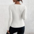 WEIRDO Autumn Winter Women Solid Rib Knit V Neck Stripe Pull Sweater Femme Y2k Long Sleeve Pullover Jersey Tops Fashion Clothes. 