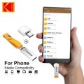 KODAK USB 2.0 Flash Drive H2testw 32GB 64GB 128GB Pendrive Waterproof Memory Stick Leather Landyard Metal U Disk + Type-c Reader. 