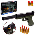 Glock gun Soft Bullet Toy Gun Shell Ejection Foam Darts Blaster gun Manual Airsoft Gun With Silencer For Kid Adult. 