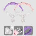 Soft Cat Collars Suede Personalized Shining Diamonds Adjustable Dogs Collar Leather Heart-Shaped Pet Necklace Cat Neck Strap. 