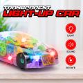 Playee Light Up Transparent Toy Car – Baby Toys with Music and Lights – 8” Battery Operated Toddler Toys – Sensory Toys for Boys and Girls – Baby Boy Toys for Endless Fun. 