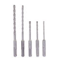 (Pack Of 5pcs/set) 2 Pits 2 Slots SDS Shank Electric Hammer Drill Bit Set SDS PLUS Rotary Hammer Impact Drill Bit Concrete Hilti Drill 4mm 5mm 6mm 7mm 8mm. 