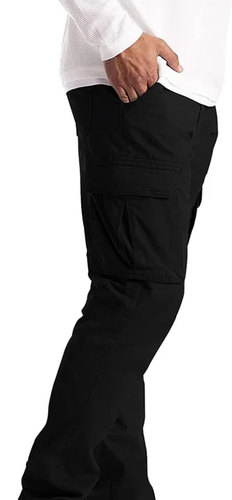 Classics%20Men's%20Cargo%20Jogging%20Black%20Trousers%20-%20Image%204