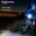 Solar Bicycle Headlight High Brightness Rechargeable Bike Headlight with Horn Solar Power Waterproof Led Bicycle Light with 3 Lighting Modes for Road Bike on Bicycle Headlight. 