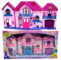 |Doll House| Happy Family Villa Set For Girls |Big Doll House Set for Girls| Pink Color Dollhouse Furniture  Set - 85 x 40 x 60 cm|. 