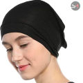 Simple Black Hijab Cap - Plain Black Hijab Cap for Girls, Black Colour Caps. 