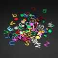 ABC Glitter, Holographic Glitter - English Alphabet Flakes For Epoxy Resin Filling Laser Letter Mixed Sequins. 