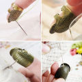 SF Retro Thimble Metal Finger Protector Sewing Needlework Craft Embroidery Antislip Ring Finger Cover DIY Sewing Accessories. 