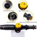 Foam Lance for KARCHER Snow Foam Cannon - Shampoo Dispenser Bottle - with Adjustable Sprayer and Foam Adjusting Knob - Foam Wash Generator Nozzle for K2 - K7 Pressure Washers - select 750ml Plastic or 1000ml Brass. 
