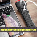 Rechargeable LED 3W Torch – Multifunctional Flashlight with Side COB Light, Power Bank, USB Charging, Long Range Super Bright Emergency Light for Outdoor, Camping & Home Use. 
