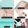 Jewellery Box Organiser, Mini Jewellery Box Travel PU Leather, Small Jewellery Box Portable Travel Jewellery Box for Rings Earrings Necklace Bracelets Watch Gift for Women Girls (Pink/Green). 