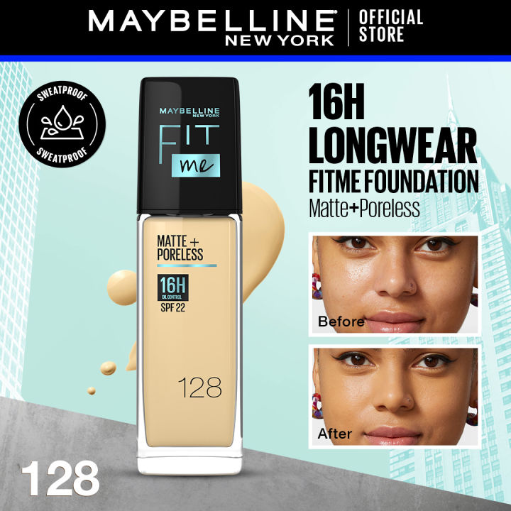 Maybelline New York - NY Fit Me Matte + Poreless Liquid Foundation SPF 22 128 Warm Nude 30ml For Normal to Oily Skin
