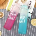 Water bottle Crystal Hello Master - Glass Water Bottle and Plastic LID with Box (Glass Material) (Mix/Random color). 