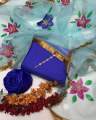 Unstitched 3-Piece Dress Kataan Silk Dress with Hand-Painted Embellished Organza Dupatta for Women. 