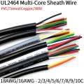 1M Wire 18AWG 16AWG Electronic Power Cable 2/3/4/5/6/7/8 Cores Flexible Stranded UL2464 PVC Signal Copper Wire. 