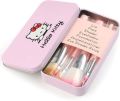 Hello Kitty Soft Makeup Brush Set - Pink (7 Pcs) with hello kitty print Box Pink, Foundation, Powder, Eye shadow, Brushes Set. 