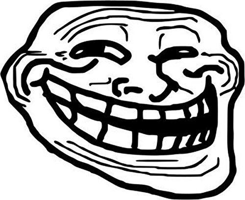 New Troll Face Meme Vinyl Decal Sticker- 10" x 12" inch, Custom Color Available Black | White | Red | Green | Yellow