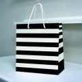 Stripes Kraft Retail Merchandise Party Black White Paper Gift Bag. 