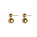 High Quality Large and Small Metal Ball Dangle Earrings for Women Girls New Trend Stainless Steel Bead Pendant Jewelry Gift. 