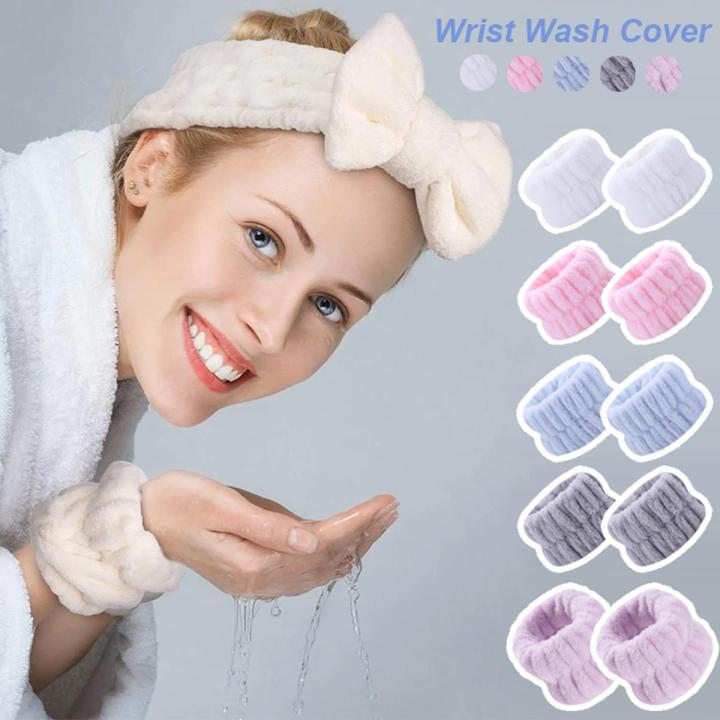 Reusable Spa Wrist Washband Soft Microfiber Towel Wristbands For Washing Face Women Girls Yoga Running Sport Wrist Sweatband