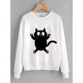 Home shopping 3  11.11 white cute cat sweatshirt for women 201. 