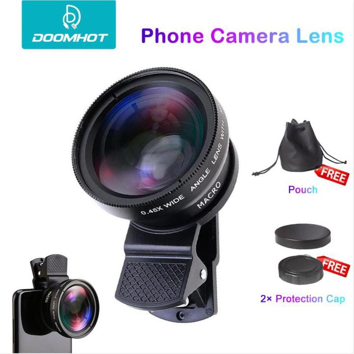 DoomHot Mobile Phone Camera Lens Smartphone Lens Wide Angle Micro Camera 2 IN 1 Clip Lens Professional Universal Clip Phone Lens Smartphones For Samsung Xiaomi