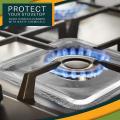 Safdar Mart- 10 Pcs Aluminum Foil Square Stove Burner Covers Range Protectors Bib Liners Disposable Gas Burner Bibs Gas Top Liner Stove Easy Clean - (8.5" Square) from Spare Foil Liners to Catch Oil, Grease, and Food Spills. 